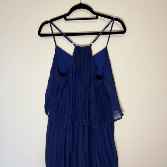 Bar III Elegant Blue Pleated Dress with Adjustable Straps Size L - Picture 6 of 8